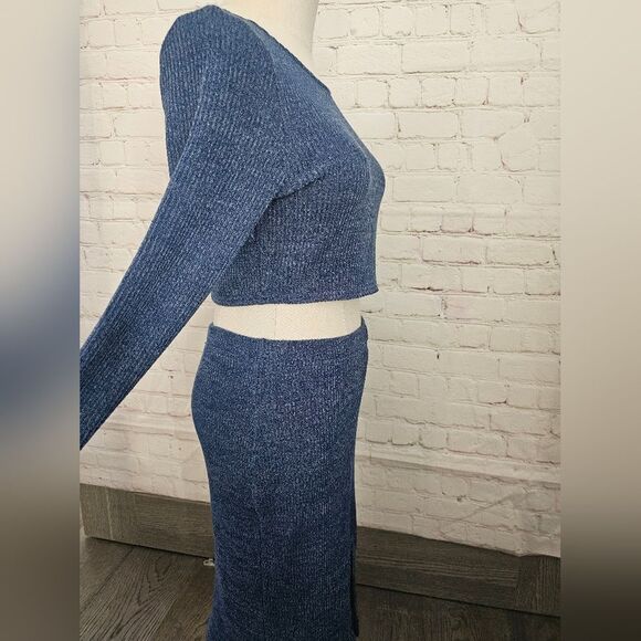 Revolve Toby Heart Ginger Anja Ribbed Skirt Set | Blue | Size 6 | NWT - Picture 7 of 12